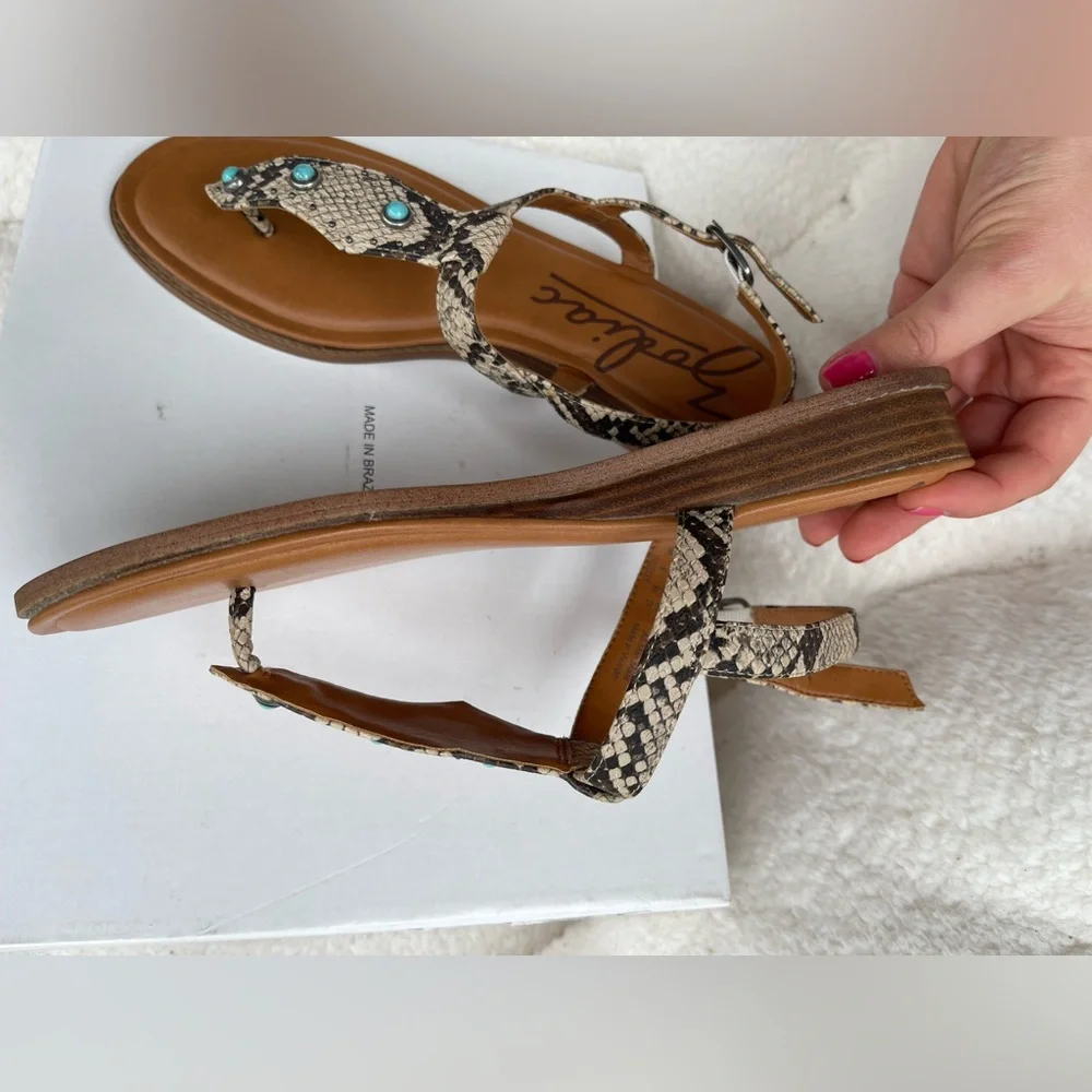 Zodiac Women's Snakeskin Sandals Brown Black Size 9 - Picture 5 of 8